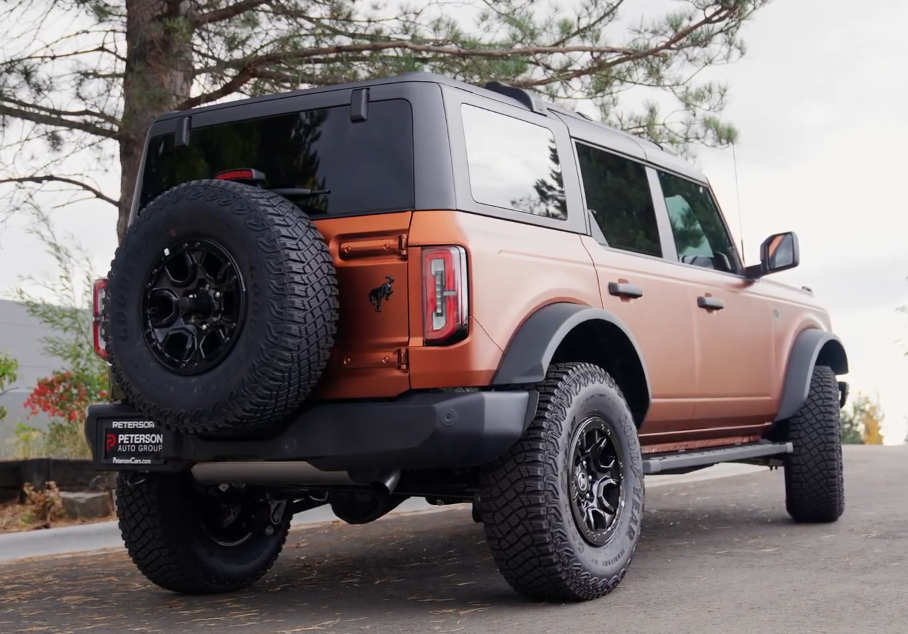 Ford Bronco finished in a matte copper color change wrap